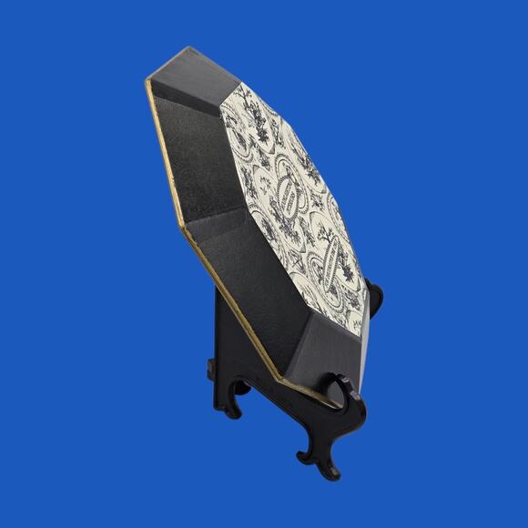 Moonlighting Interiors Vintage Art Nouveau French Decoupage Green Plate Tulip - Picture 9 of 10